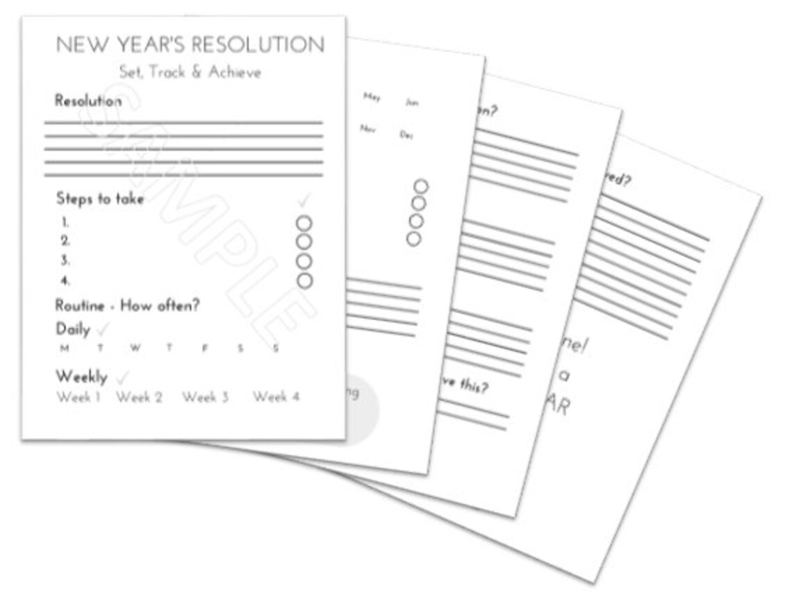 Résolution Guide New Year's Resolution Guide, Resolutions Printable, Goals Printable ...