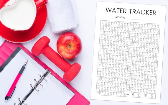 WATER TRACKER PRINTABLE, Hydration Tracker, Water Intake Tracker, Water Planner, Water Diary, Digital Instant Download
