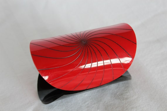 Black and Red Spiral Cuff