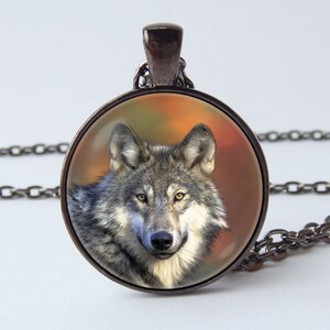 Wolf jewelry Anniversary gift Wolf necklace Animal jewelry Wolf pendant Wild animal Photo necklace Animal necklace Wolf head Wood Forest