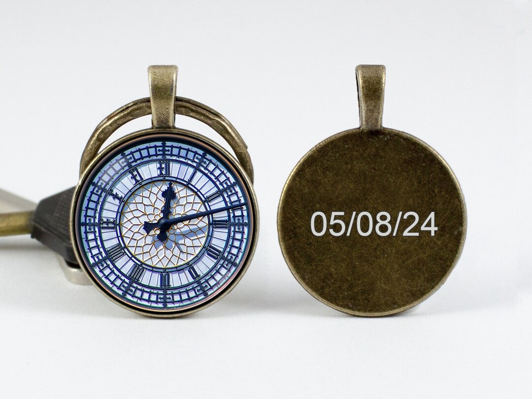Custom Phrase Big Ben Clock Engraving Key Chain Personalized Gift Big ...