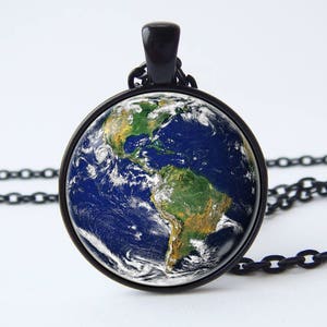 Men necklace Women necklace Earth Planet pendant Space jewellery Galaxy Solar system Cosmic gift Universe Astronomy gift NASA Outer space