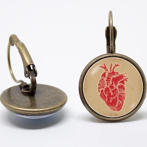 Cardiology earrings Human heart Anatomy earrings Medical jewelry Heart jewelry Girls earrings Doctor jewellery Nurse gift Human biology