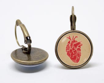Cardiology earrings Human heart Anatomy earrings Medical jewelry Heart jewelry Girls earrings Doctor jewellery Nurse gift Human biology