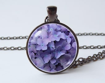 Collier lilas pendentif fleur pendentif lilas collier fleur collier floral lilas bijoux plante bijoux fille cadeau petite amie fleur