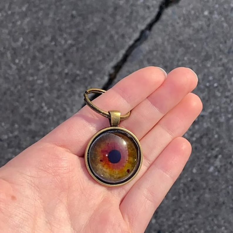 Eye Necklace Eye Jewelry Eye Pendant Brown Eye Steampunk Etsy
