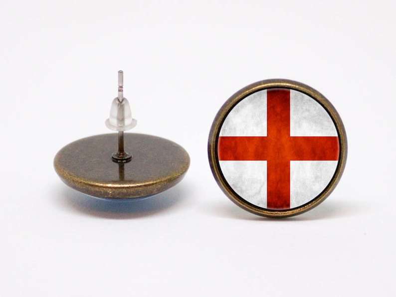 England Flag Earrings English Flag Patriotic Earrings English Etsy
