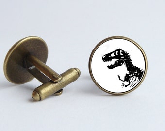 T Rex cufflinks Dinosaur jewelry Dino cuff links Dinosaur skeleton Cufflinks skeleton Men gift T Rex jewelry Dino gift Dinosaur jewellery