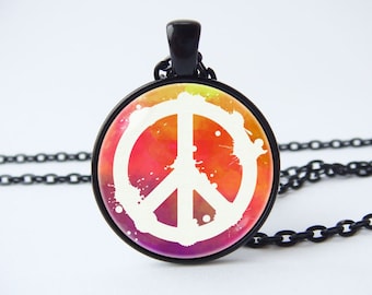 Peace sign Bohemian Peace pendant Peace sign jewelry Peace necklace Hippie necklace Peace symbol Peace jewellery Hippie jewelry Boho jewelry