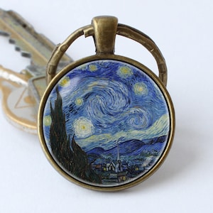 Porte-clés Van Gogh Nuit étoilée Porte-clés Van Gogh Bijoux Van Gogh Pendentif Nuit étoilée Porte-clés artistique Bijoux Nuit étoilée Cadeau artistique Art classique