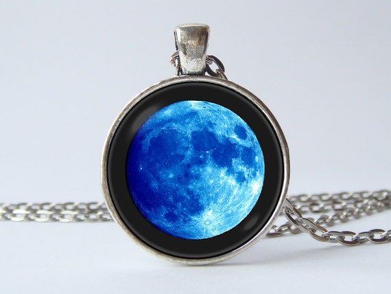 Blue Sodalite Stone Crescent Moon Necklace | Aria'sClosetInc