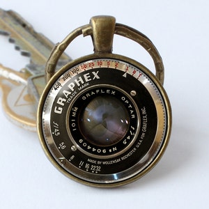 Keychain camera Lens keyring Camera lens jewelry Camera pendant Husband gift Photography key ring Camera lens keychain Gift for photographer image 1