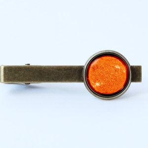 Sun tie clip Star tie clip Men accessories Husband gift Sun tie bar Sun jewelry Burning sun Galaxy jewelry Outer space Astronomy tie clip