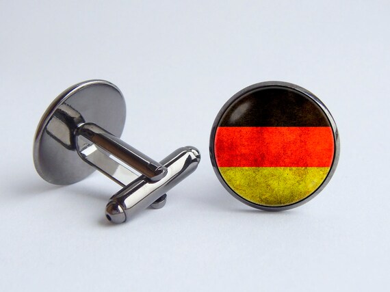 Flag of Germany with Crest Mens Tie Clip Tack Bar 