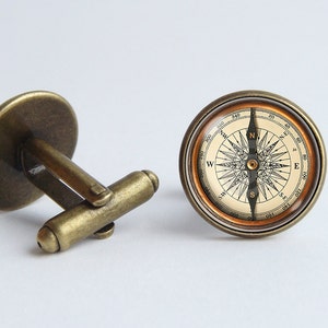 Compass cufflinks Boyfriend gift Cufflinks compass Men accessories Men jewelry Husband gift Cuff links Traveler gift Cufflinks for men