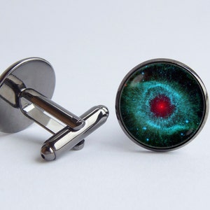 Space cuff links Nebula Helix Astronomy jewelry Space jewellery Outer space cufflinks Nebula Galaxy jewelry Nebula cuff links Stars Men gift