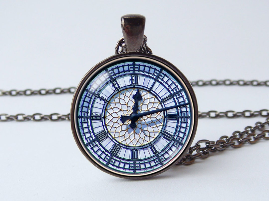 Big Ben Clock Necklace Clock Pendant Stylish Clock Jewelry Ancient Clock Historical Necklace