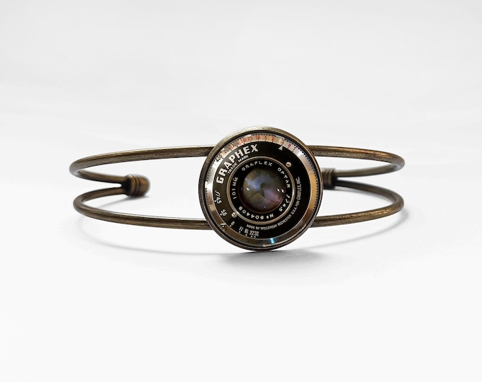 Bracelet for photographer Camera lens Bangle bracelet Lens jewelry Gift for wife Women bracelet Customized gift Camera bracelet Photo