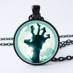 Zombie hand necklace Horror necklace Zombie pendant Dead hand necklace Zombie art Zombie apocalypse Zombie jewelry Scary gift Zombie humour