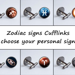 Benutzerdefinierte Zodiac Manschettenknöpfe Männer Accessoires persönliche Manschettenknöpfe Geschenk Sternzeichen Zodiac sign Sternbild Manschettenknöpfe Sternzeichen Schmuck persönliches Geschenk