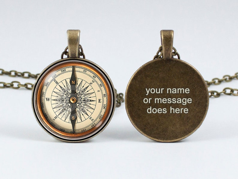Vintage Compass Necklace Old Compass Pendant Husband Gift Etsy