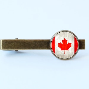 Tie clip Red Maple Leaf Canada flag tie clip Husband gift Men gift Men accessories Canadian flag Flag tie bar Men jewellery Patriotic gift