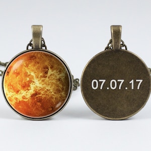 Personalized necklace Venus Women gift Space jewelry Engraved gift Venus necklace Unique pendant Planet necklace Venus jewelry Universe