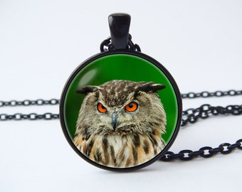 Búho joyería búho collar búho colgante de la ave joyería del búho regalo cumpleaños de la noche del pájaro de la foto del búho accesorios de los amantes de la lechuza regalo bosque