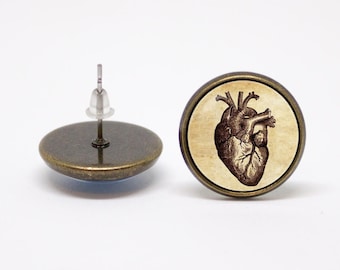 Anatomy earrings Cardiologist gift Human heart earrings Anatomical jewelry Heart jewelry Medicine jewellery Medical Realistic human heart