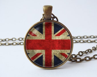 Britische Flagge Halskette Union Jack United Kingdom Flagge Schmuck UK Flagge Anhänger Britische Flagge Anhänger Patriotischer Schmuck Union Jack Schmuck