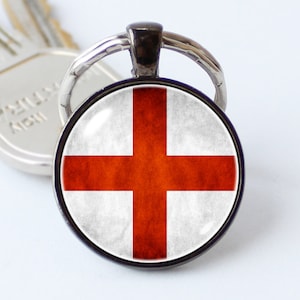 St George Cross keychain English flag key ring English jewelry Flag of England key chain Flag pendant Patriotic gift England keyring Flags