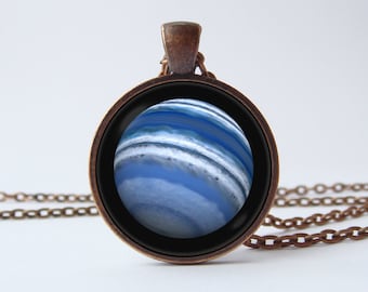 Neptune necklace Neptune pendant Neptune jewelry Space jewellery Planet necklace Planet Neptune Planet jewelry Solar system Universe Galaxy