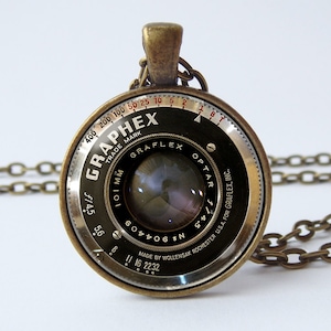 Necklace camera lens Camera jewelry Old camera lens pendant Photographer gift Camera necklace Camera gift Technological Vintage camera lens