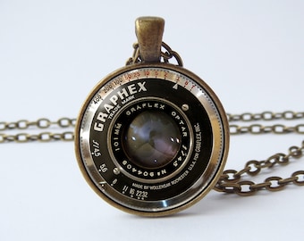 Necklace camera lens Camera jewelry Old camera lens pendant Photographer gift Camera necklace Camera gift Technological Vintage camera lens