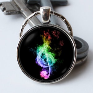 Musician gifts G Clef keychain Treble clef keyring Music jewellery Music note jewelry Treble clef pendant Musical key chain Gift for friend