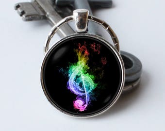 Musician gifts G Clef keychain Treble clef keyring Music jewellery Music note jewelry Treble clef pendant Musical key chain Gift for friend