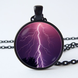 Lightning necklace Lightning bolt pendant Bolt necklace Lightning jewelry Flash necklace Nature necklace Men&#39;s necklace Women&#39;s necklace