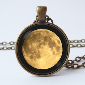 Full moon necklace Full moon pendant Moon jewelry Moon jewellery Moon necklace Outer space necklace Galaxy jewelry Solar system Universe