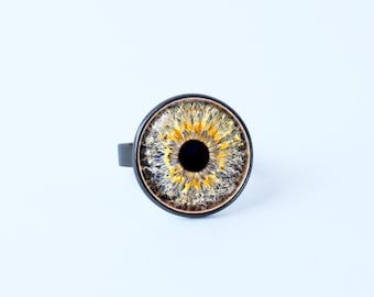 Ring menselijk oog Ogen sieraden Uniek cadeau Oogbal ring Oogring Kwade oog sieraden Oogbal sieraden Ring sieraden Grijze oogring Cadeau voor haar