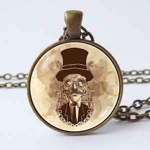 Steampunk necklace Steampunk man Steampunk jewelry Science fiction Steampunk pendant Technology Machinery Gift for him for her Gift under