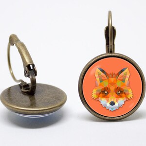 Fox earrings Animal earrings Girlfriend gift Red fox earrings Fox jewelry Orange earrings Fox jewellery Fox art Red fox jewelry Art earrings