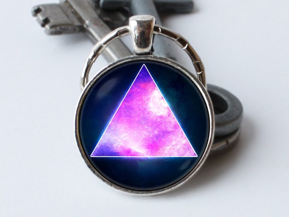 Triangle Key Chain Triangle Key Ring Triangle Pendant Geometric