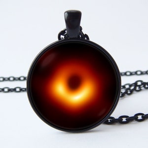 Black hole Messier 87 Galaxy necklace NGC 4486 Space pendant Supergiant elliptical galaxy Energetic plasma Nebula jewelry Virgo A M87
