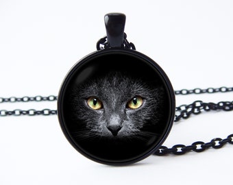 Necklace cat Black cat pendant Cat jewelry Pet pendant Pet jewelry Cat lover gift Cat jewellery Cat necklace Cat pendant Yellow eyes Cats