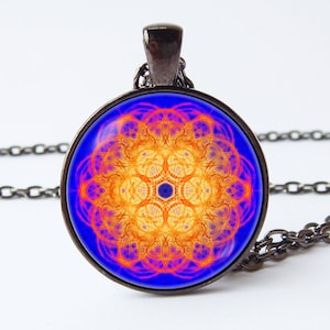Mandala necklace Mandala jewelry Mandala pendant Spiritual Religious jewelry Sacred geometry Yoga pendant Yoga jewelry Art gift Boho chic