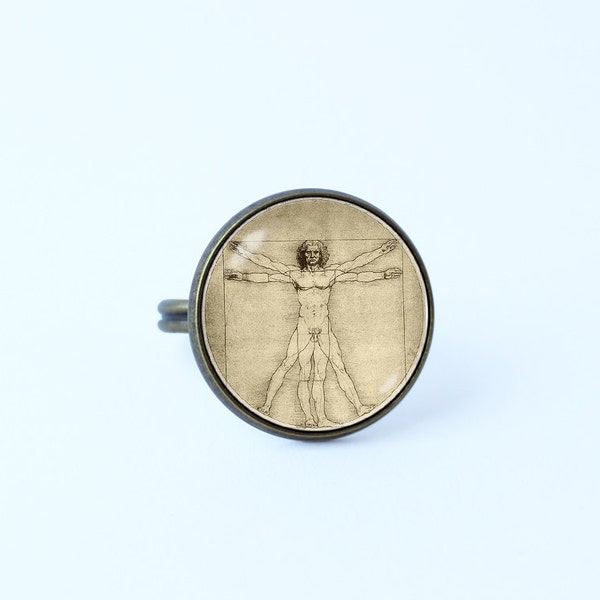 Da Vinci ring Vitruvian Man ring Vitruvian Man jewelry Art gift Art ring Renaissance ring Ladies ring Da Vinci jewelry Gift for art lover