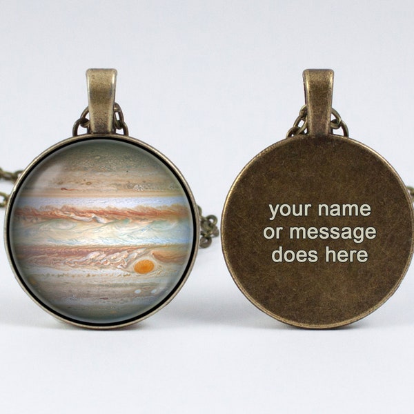 Engraved pendant Jupiter Custom pendant Space jewelry Solar system Personalized gift Cosmos gift Unique necklace Astronomy necklace Planets