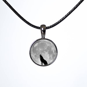 Choker pendant Moon and wolf Christmas gift Birthday gift Lunar choker Choker necklace Moon choker Choker jewelry Women choker Minimal 90s