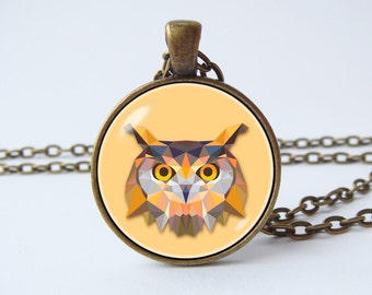 かわいいフクロウのネックレス フクロウのペンダント 鳥のジュエリー フクロウのジュエリー フクロウが大好き ユニークなフクロウ 夜の鳥 幾何学ジュエリー フクロウのアクセサリー 友人へのネックレス