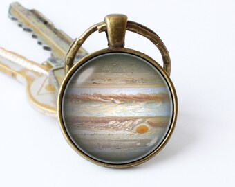 Jupiter Planet Keychain - Metal Alloy With Epoxy Dome Keyring, 2.75 Inch Space Themed Gift - View #13